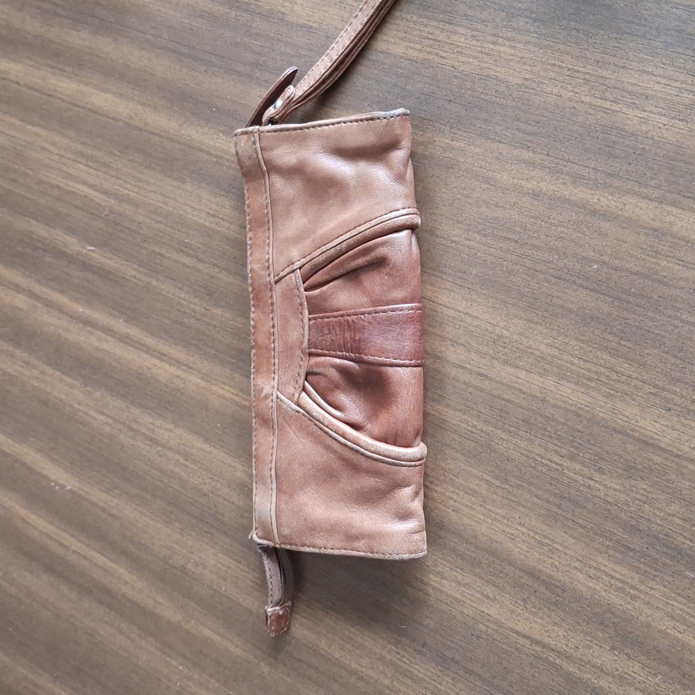 Junior Drake Brown Leather Wallet Wristlet